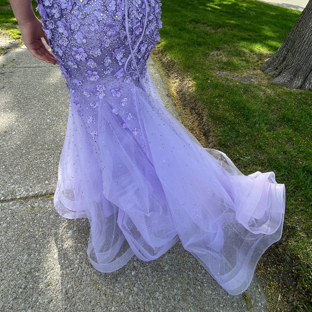 Andrea & Leo Purple Prom Dress Trumpet Mermaid - Picture 3 of 6